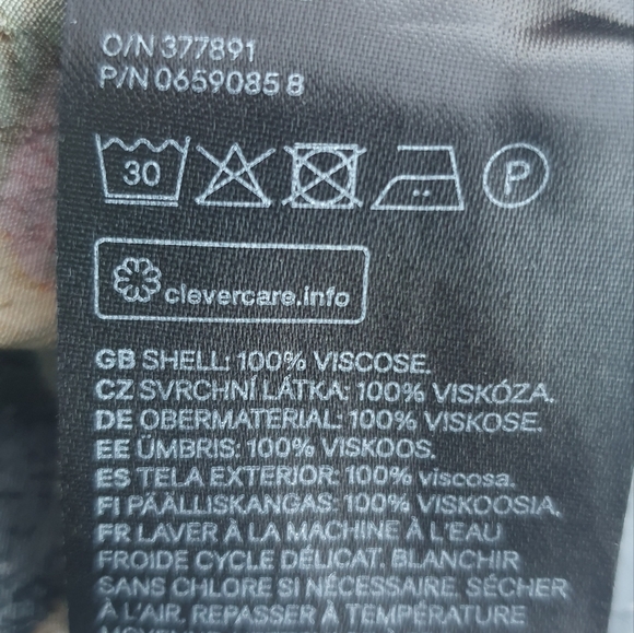 GP & J Baker X H&M Tea Dress Midi Black Flowers Oriental Collab uk10 us6 - Picture 14 of 14